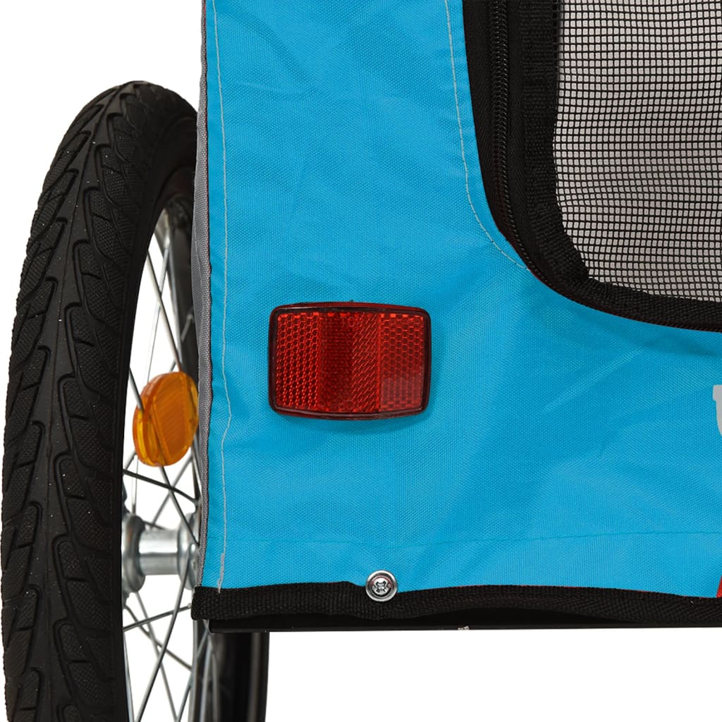 Pet Bike Trailer Blue and Grey Oxford Fabric&Iron