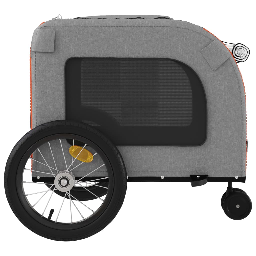 Pet Bike Trailer Orange and Grey Oxford Fabric and Iron