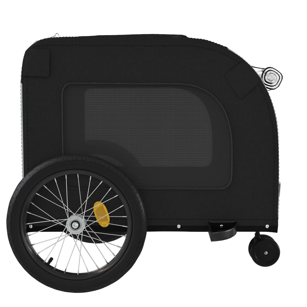 Pet Bike Trailer Black and Grey Oxford Fabric and Iron