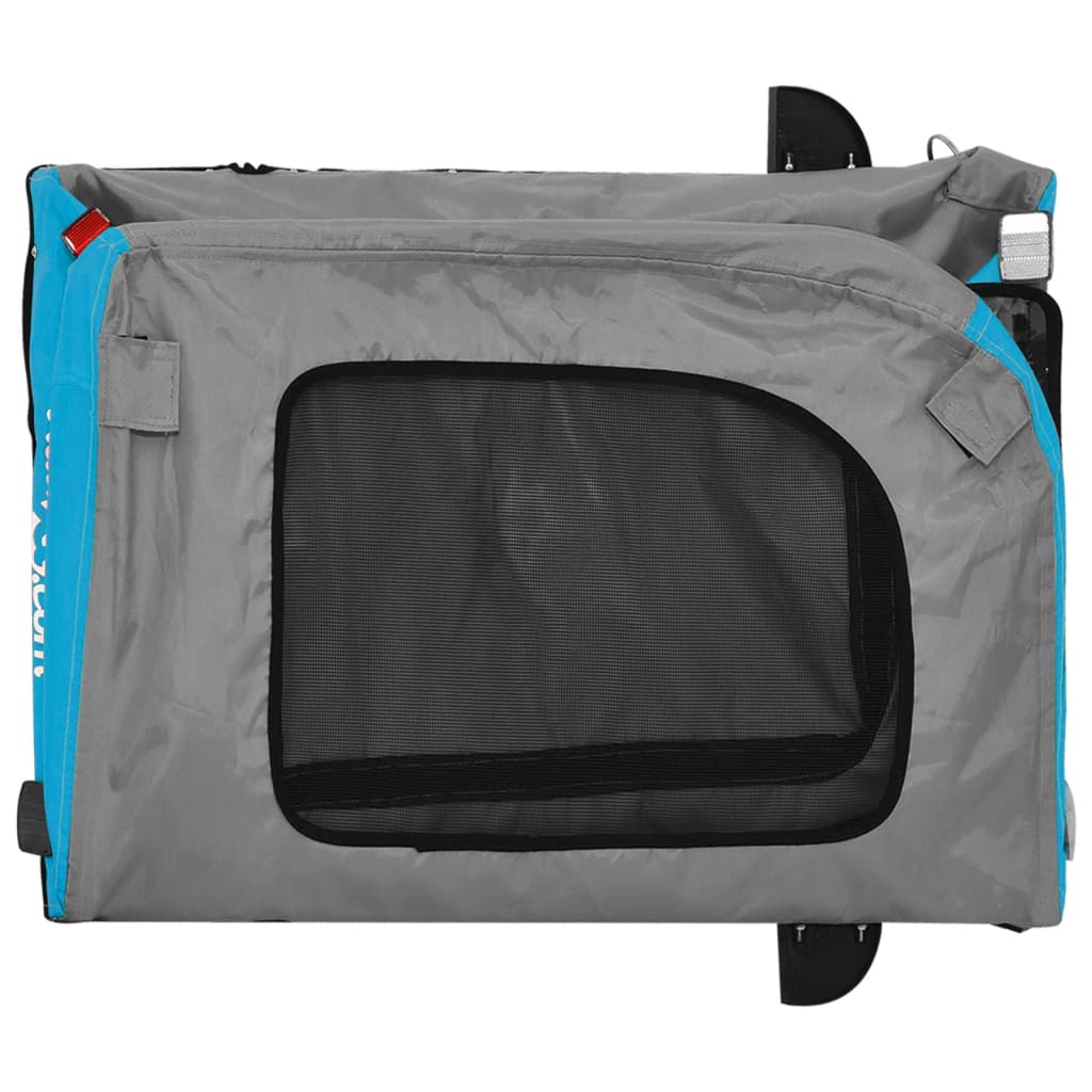 Pet Bike Trailer Blue and Grey Oxford Fabric and Iron