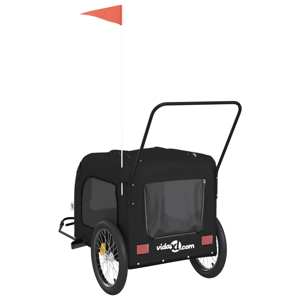 Pet Bike Trailer Black Oxford Fabric and Iron