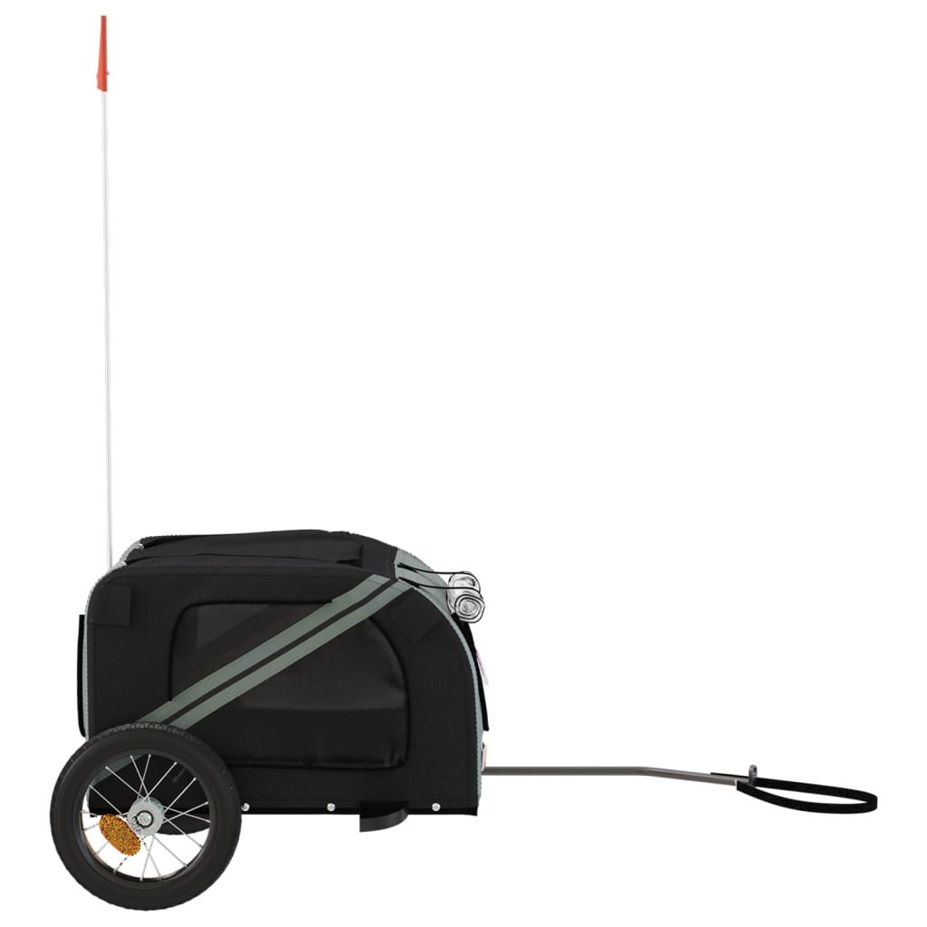 Pet Bike Trailer Grey and Black Oxford Fabric and Iron