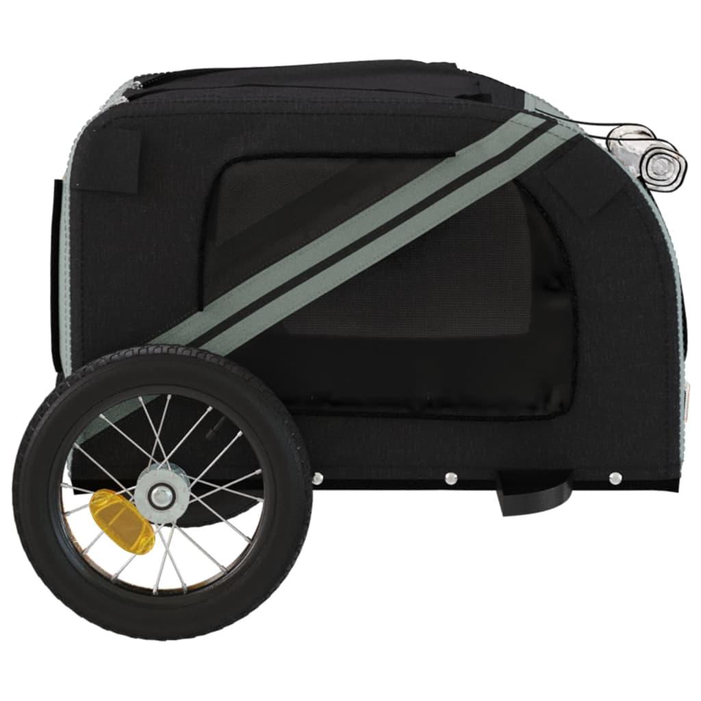 Pet Bike Trailer Grey and Black Oxford Fabric and Iron