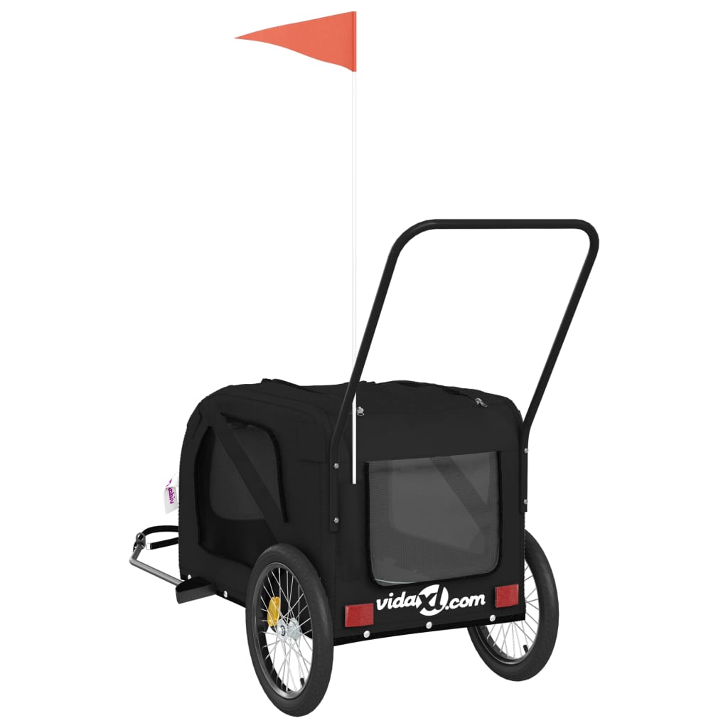 Pet Bike Trailer Black Oxford Fabric and Iron