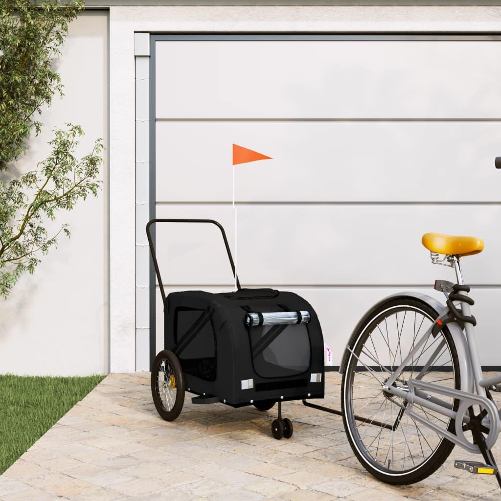 Pet Bike Trailer Black Oxford Fabric and Iron