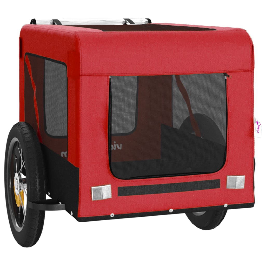 Pet Bike Trailer Red and Black Oxford Fabric&Iron