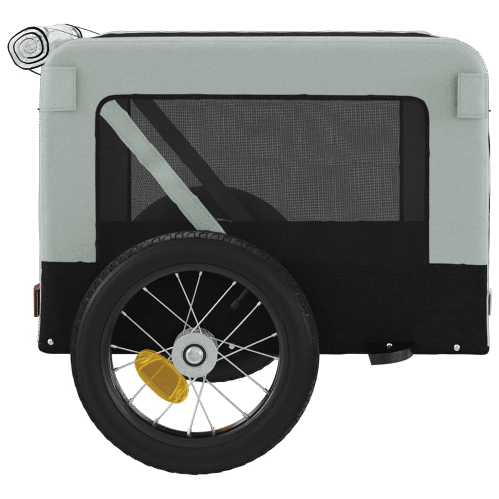 Pet Bike Trailer Grey and Black Oxford Fabric&Iron