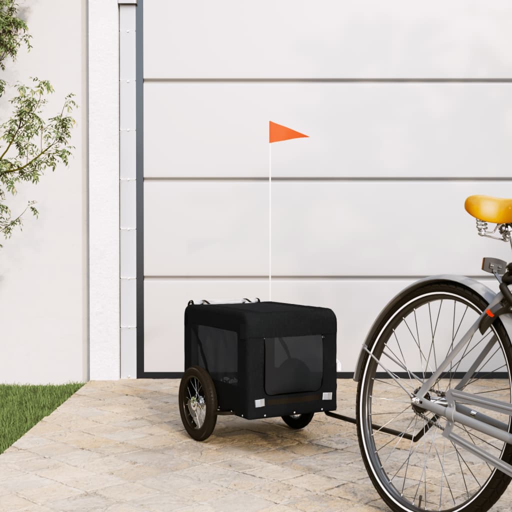 Pet Bike Trailer Black Oxford Fabric&amp;Iron