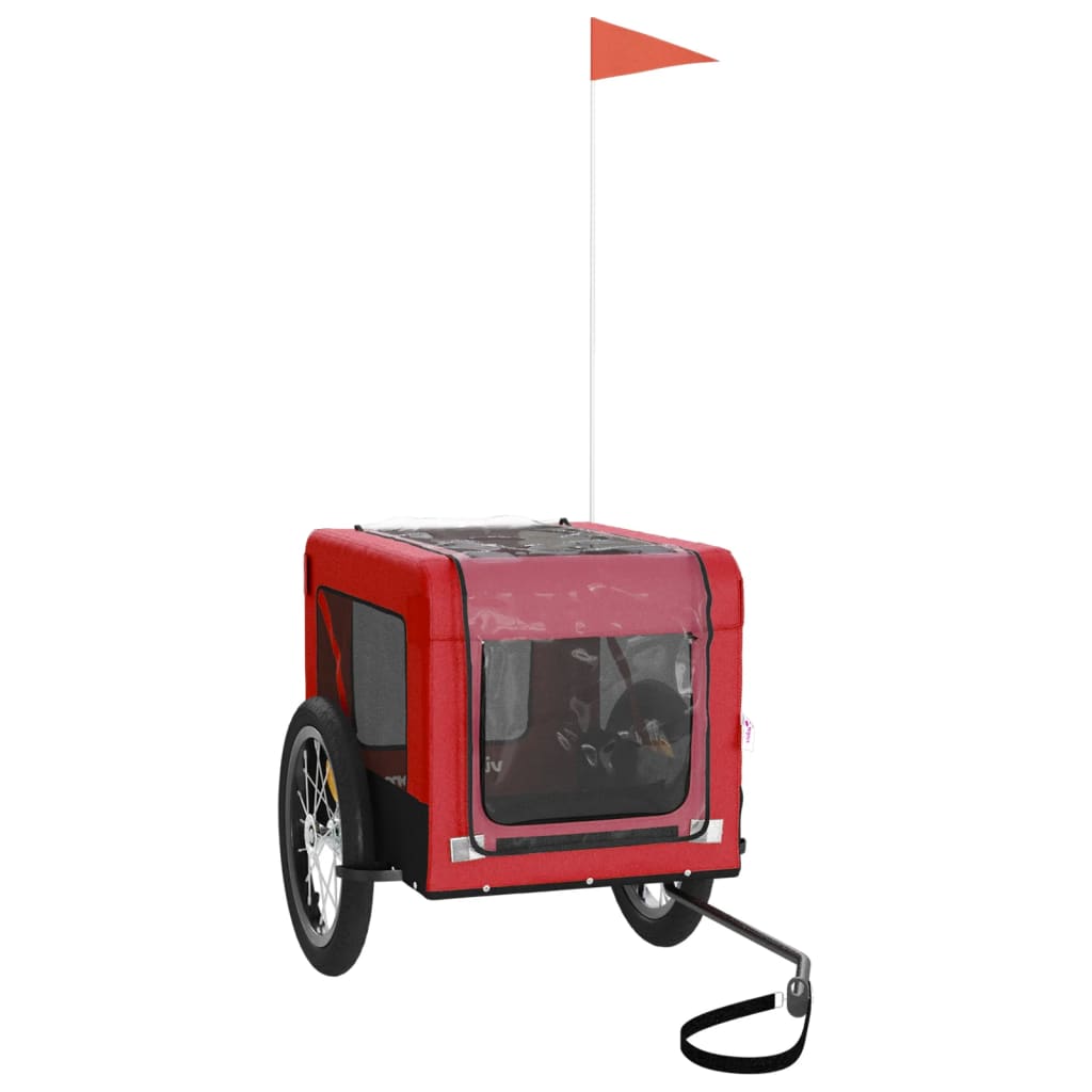 Pet Bike Trailer Red and Black Oxford Fabric&Iron