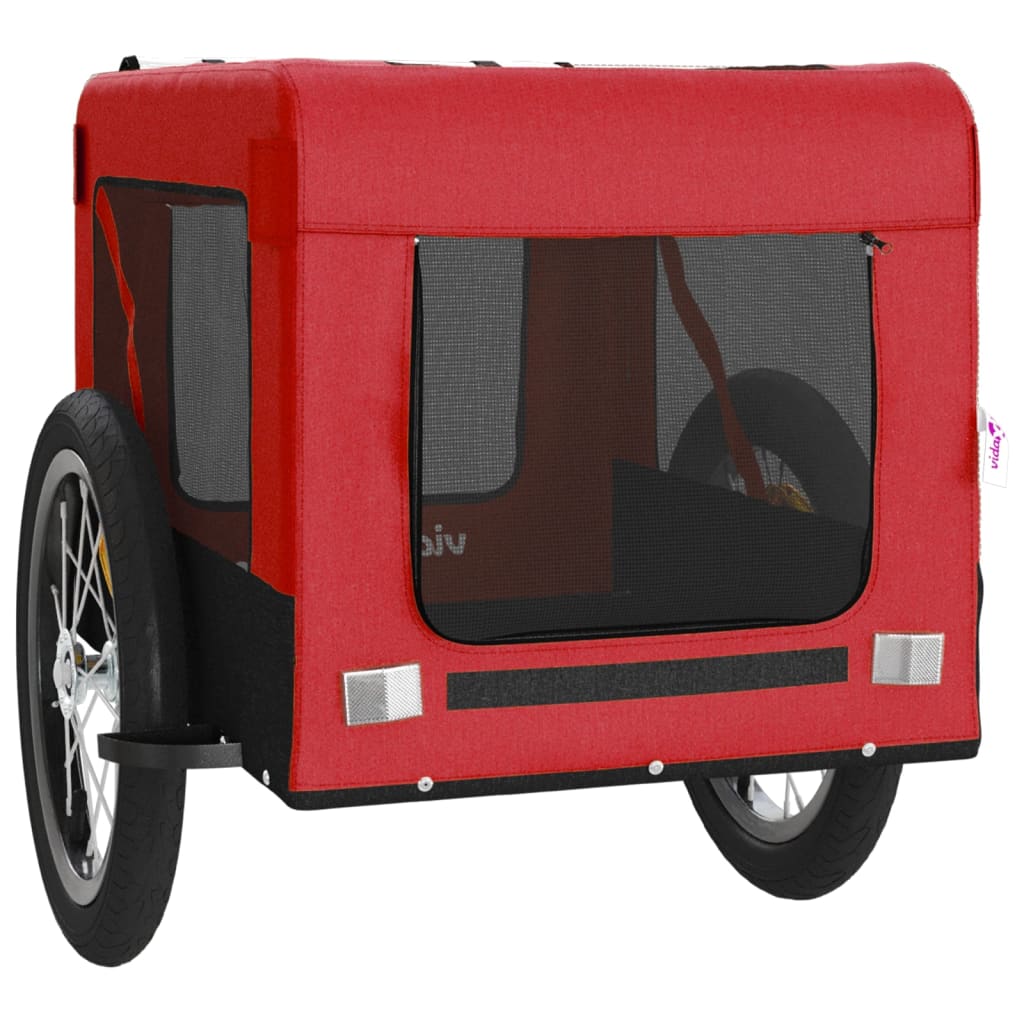 Pet Bike Trailer Red and Black Oxford Fabric&Iron