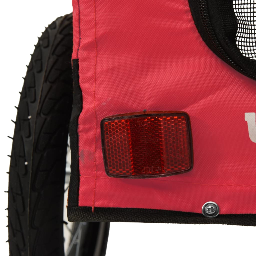 Pet Bike Trailer Red and Black Oxford Fabric&Iron