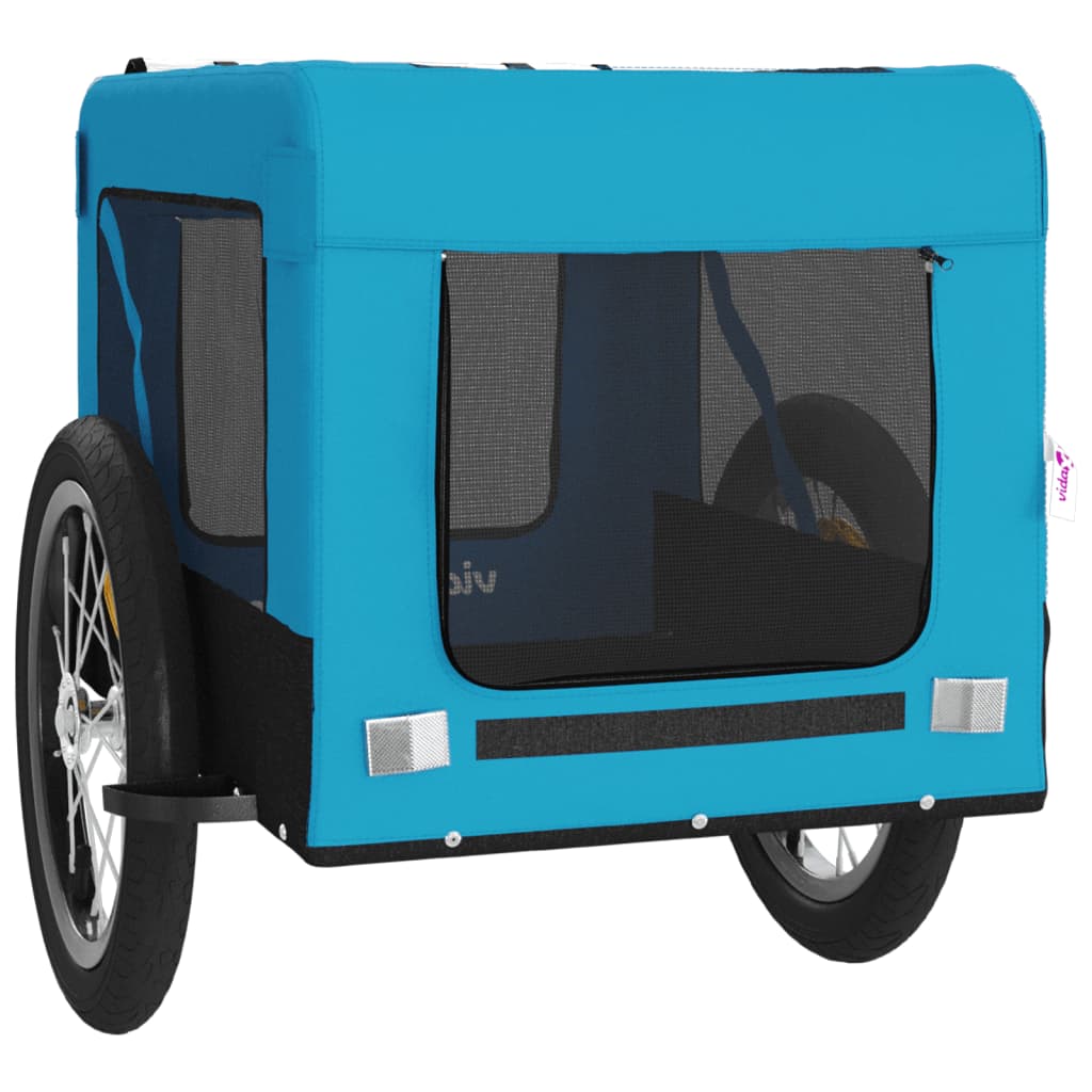 Pet Bike Trailer Blue and Black Oxford Fabric&Iron