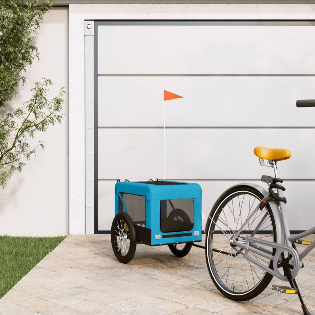 Pet Bike Trailer Blue and Black Oxford Fabric&amp;Iron