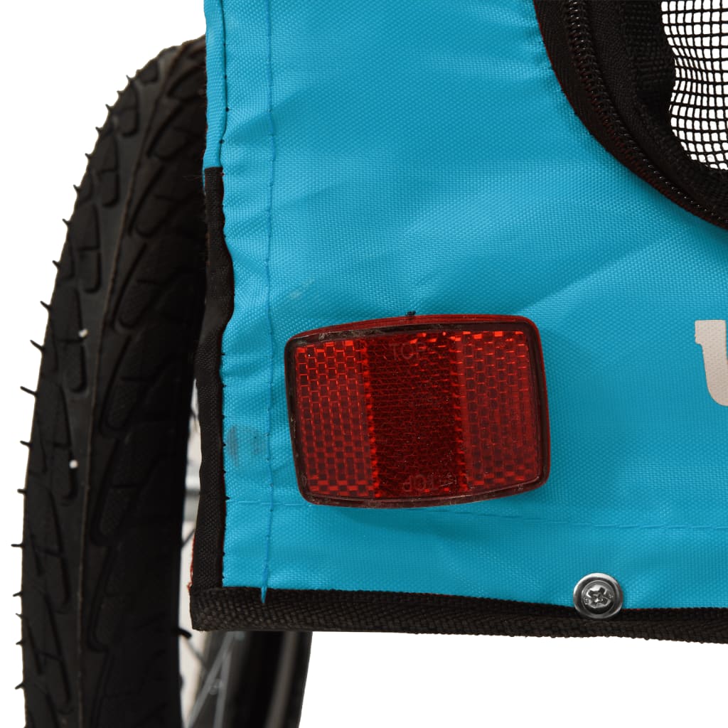 Pet Bike Trailer Blue and Black Oxford Fabric and Iron