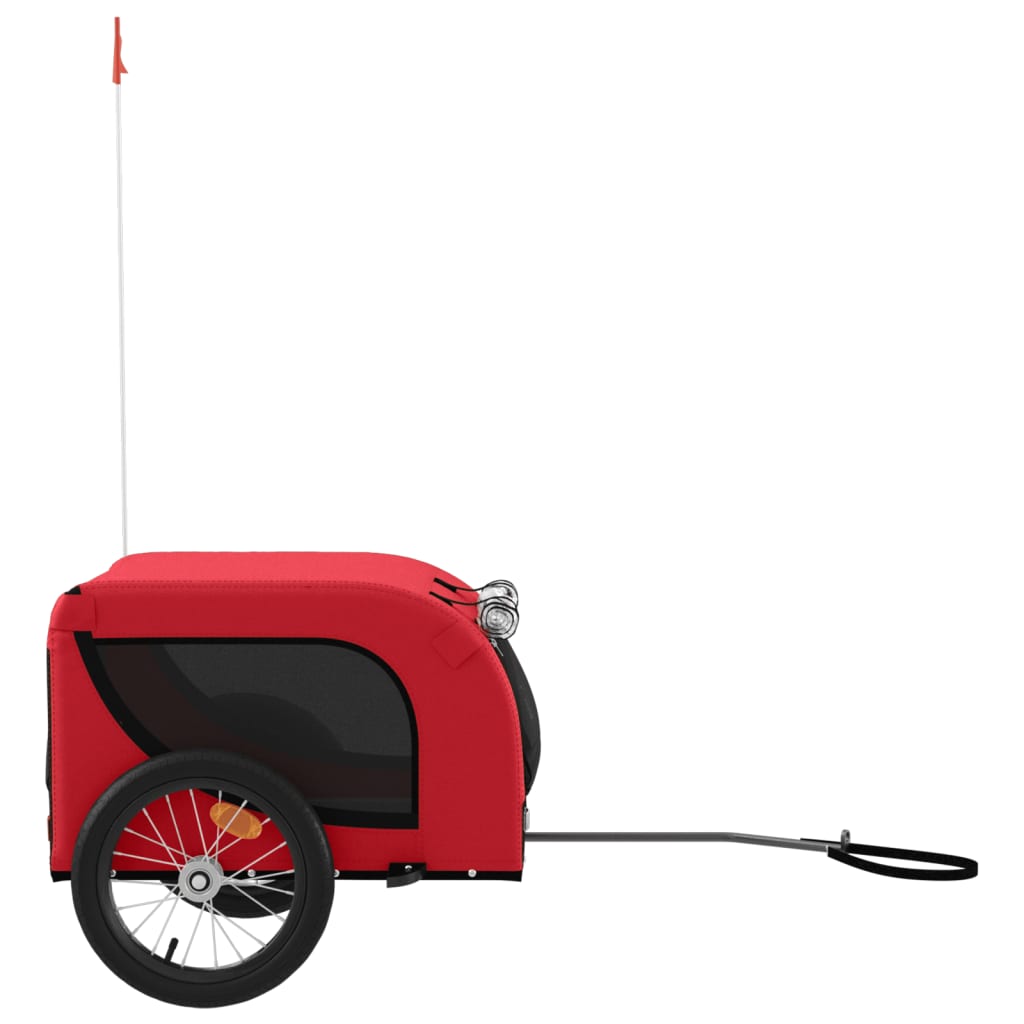 Pet Bike Trailer Red and Black Oxford Fabric and Iron