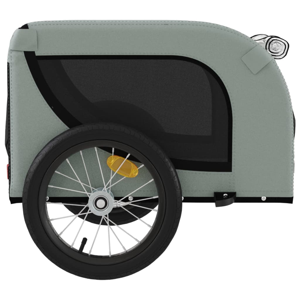 Pet Bike Trailer Grey and Black Oxford Fabric and Iron