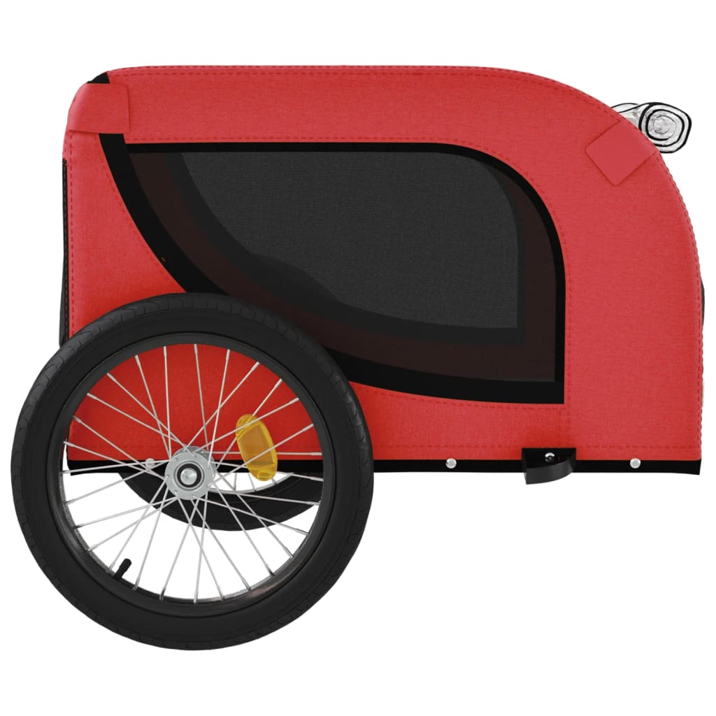 Pet Bike Trailer Red and Black Oxford Fabric and Iron