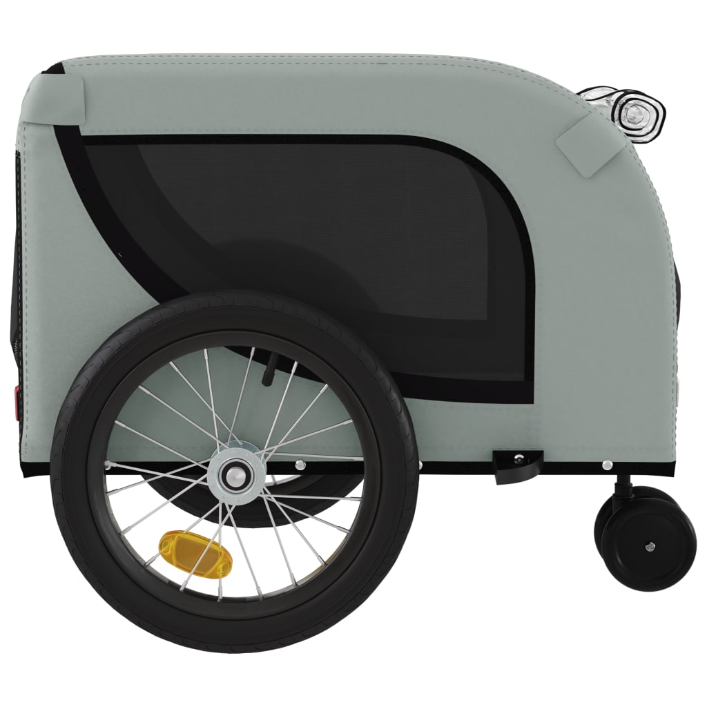 Pet Bike Trailer Grey and Black Oxford Fabric and Iron