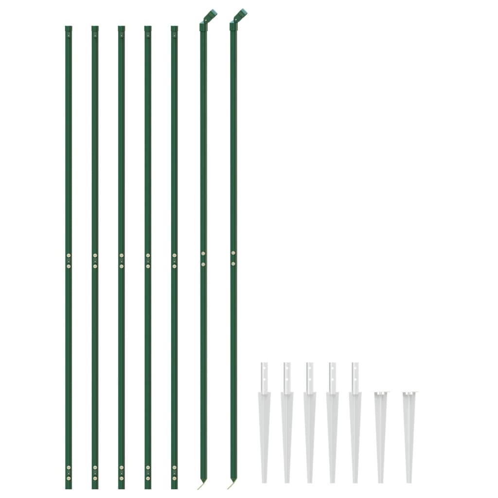 Chain Link Fence with Spike Anchors Green 1.4x10 m