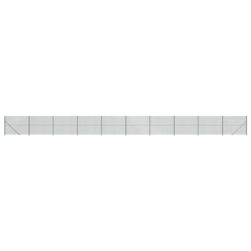 Chain Link Fence with Flange Green 1.6x25 m