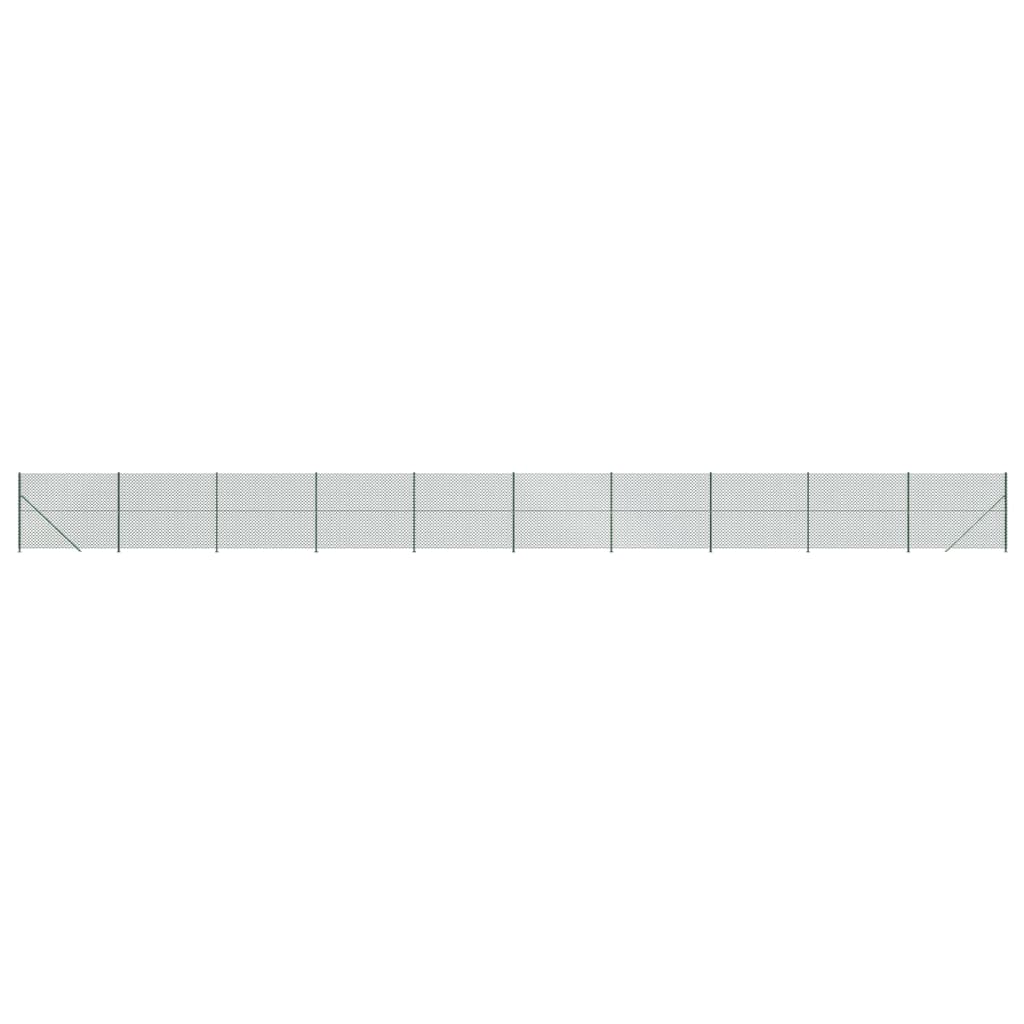 Chain Link Fence with Flange Green 1.8x25 m