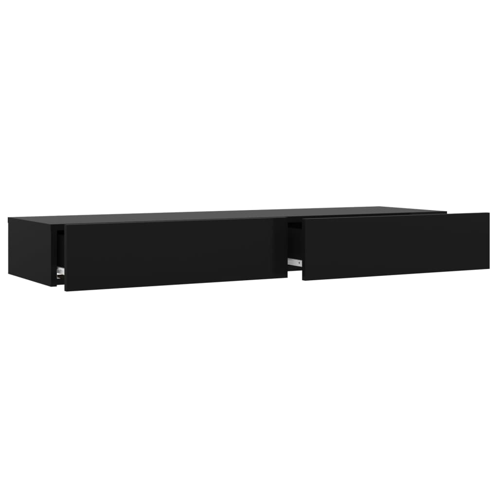 TV Cabinet with LED Lights Black 120x35x15.5 cm