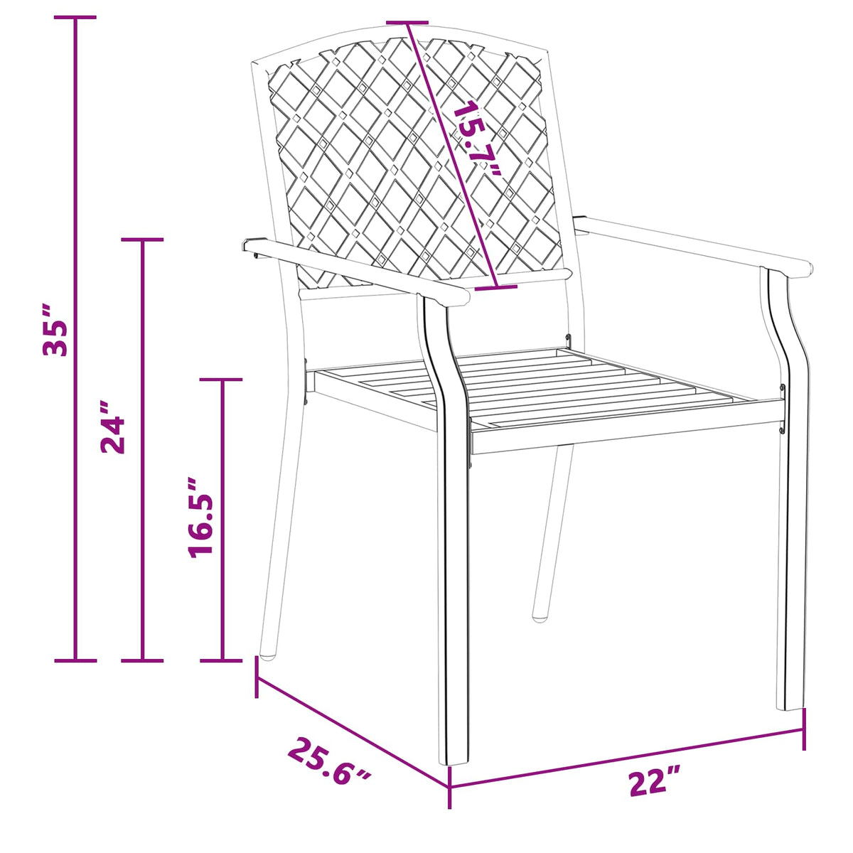 Garden Chair 2 pcs Anthracite 56 x 65 x 89 cm Steel