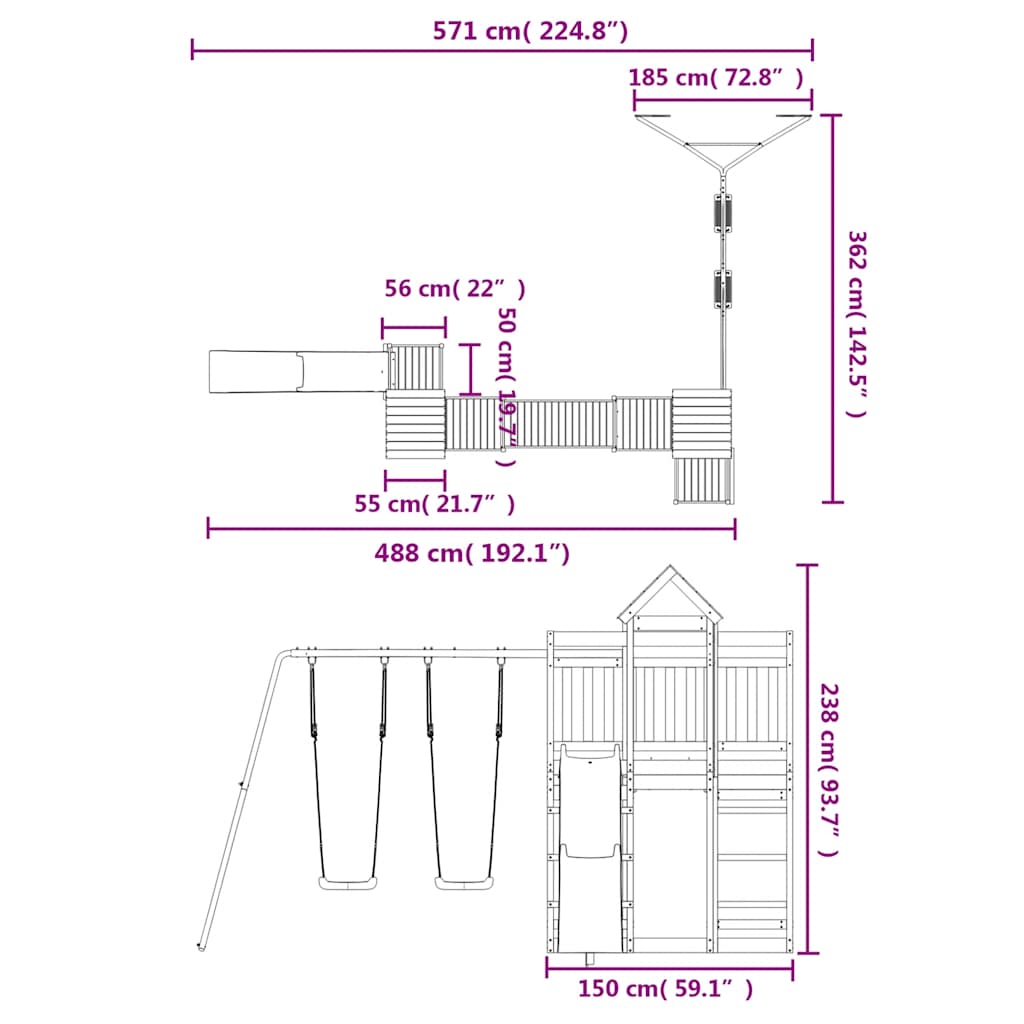 Outdoor Playset Impregnated Wood Pine