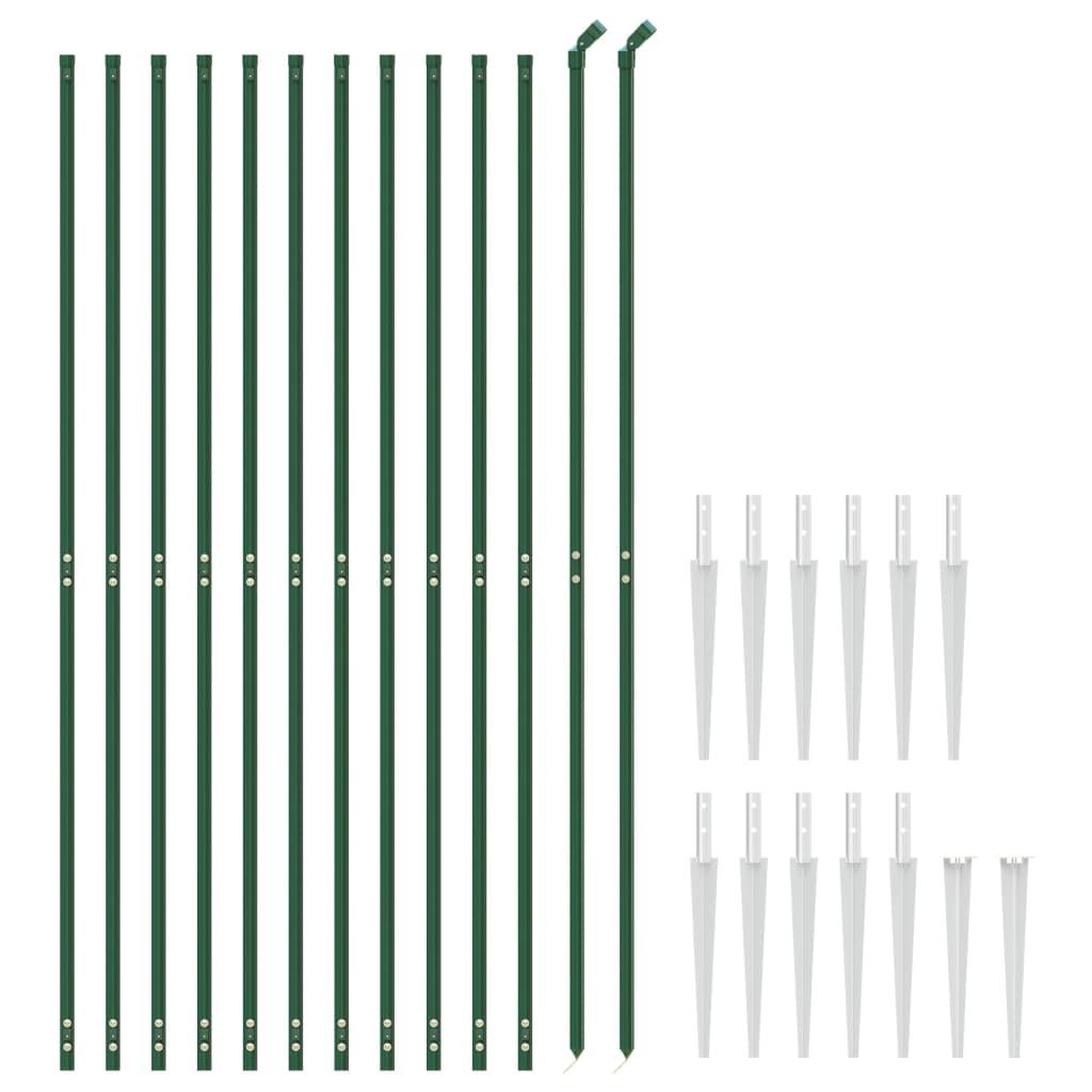 Wire Mesh Fence with Spike Anchors Green 1.6x25 m