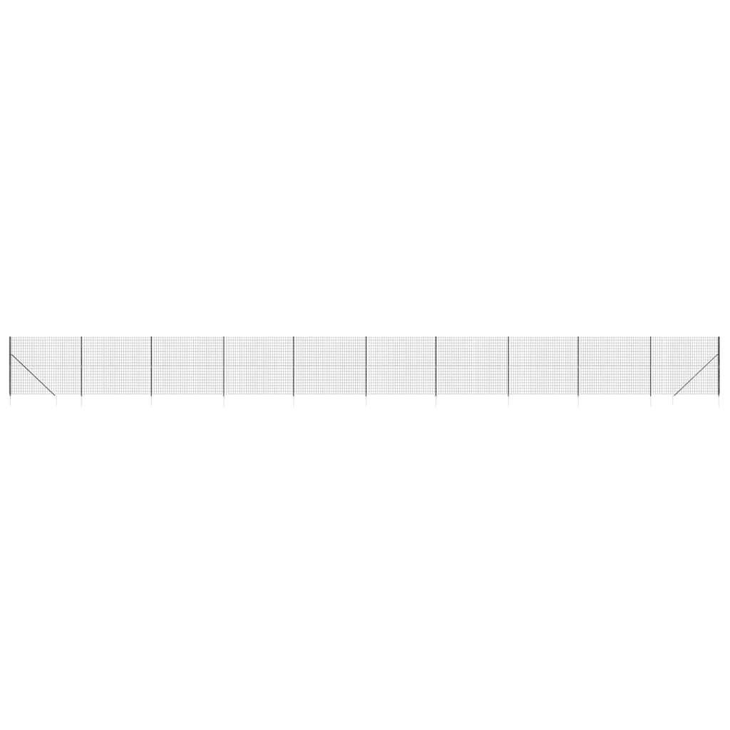 Wire Mesh Fence with Spike Anchors Anthracite 1.6x25 m