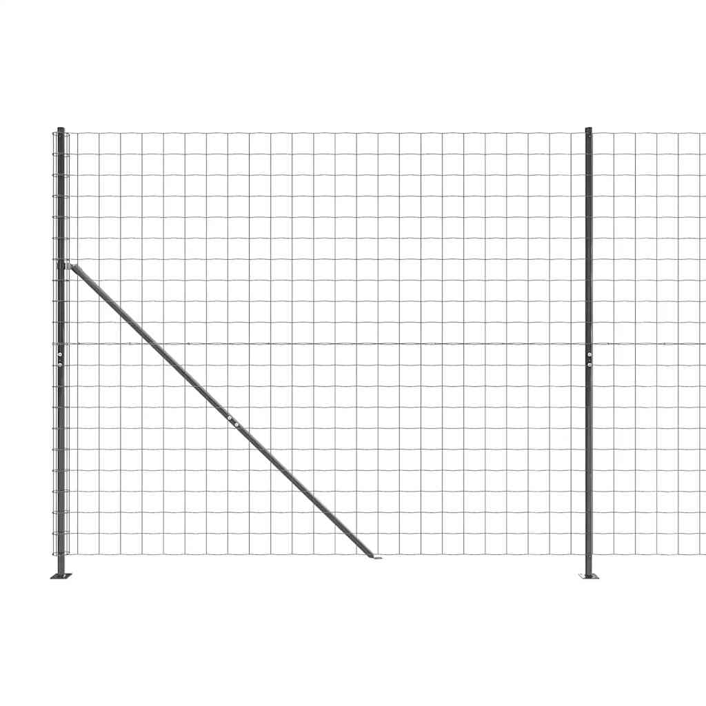 Wire Mesh Fence with Flange Anthracite 1.6x25 m