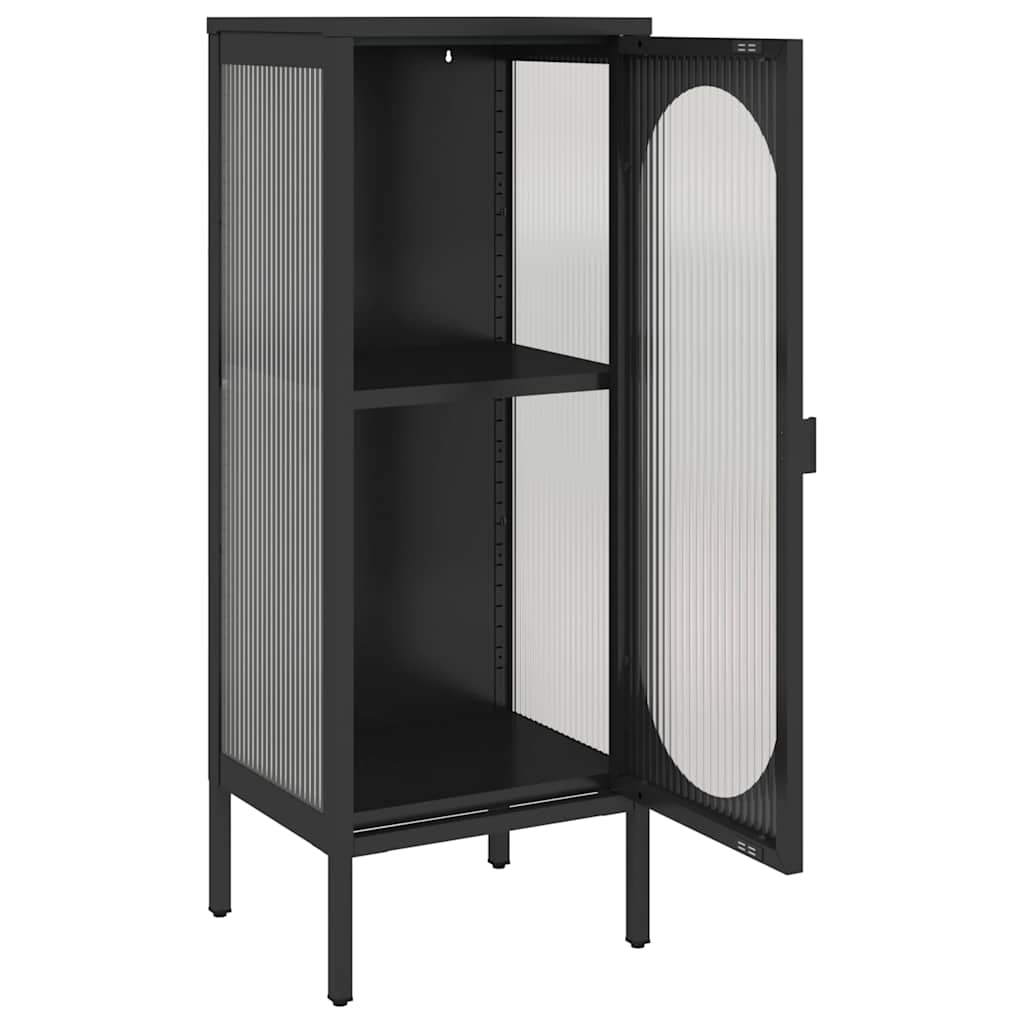 Sideboard Black 40x35x105 cm Glass and Steel