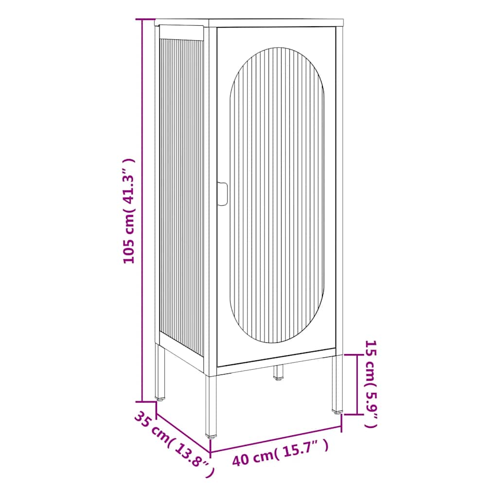 Sideboard Black 40x35x105 cm Glass and Steel