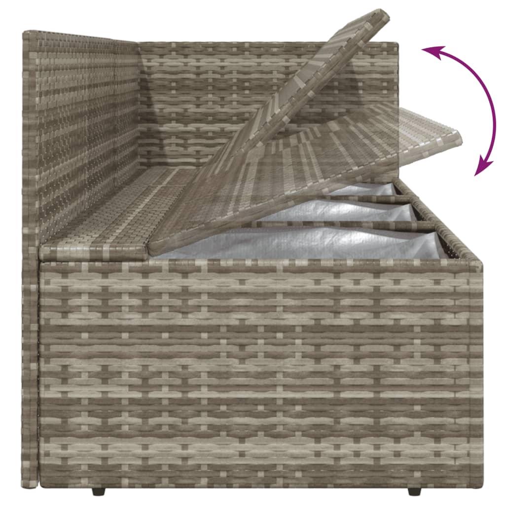 5 Piece Garden Lounge Set with Cushions Grey Poly Rattan