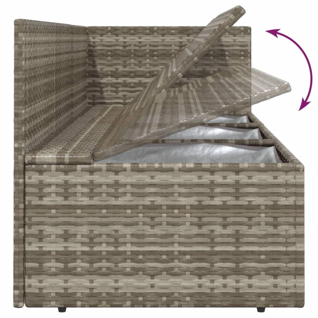 5 Piece Garden Lounge Set with Cushions Grey Poly Rattan