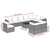 11 Piece Garden Lounge Set with Cushions Grey Poly Rattan