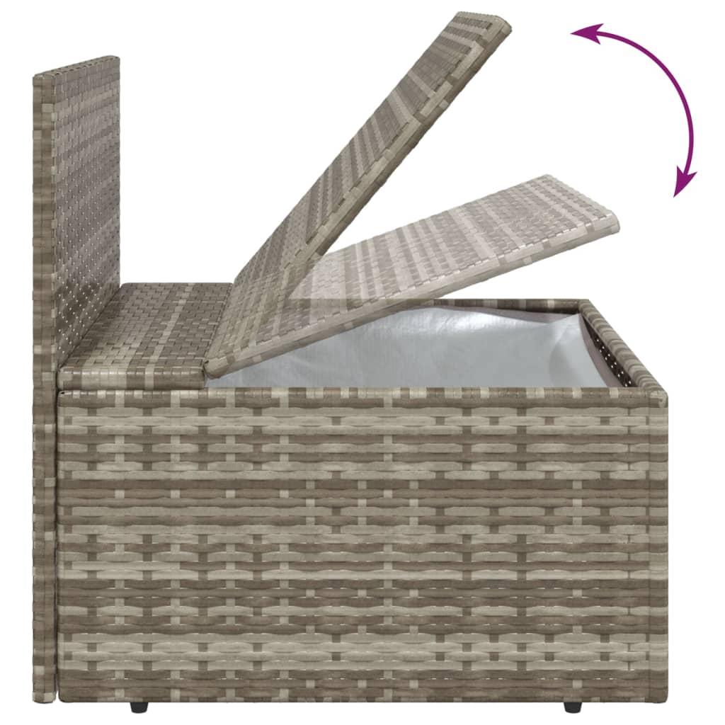 Garden Middle Sofas 4 pcs Grey 57x57x56 cm Poly Rattan