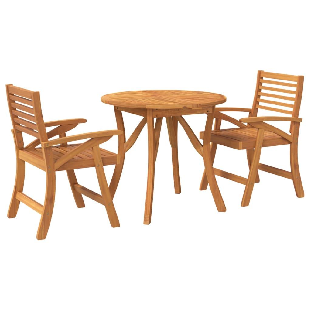 3 Piece Garden Dining Set Solid Wood Acacia