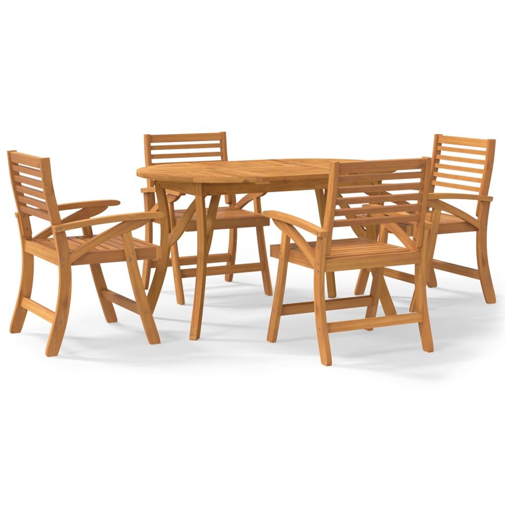 5 Piece Garden Dining Set Solid Wood Acacia