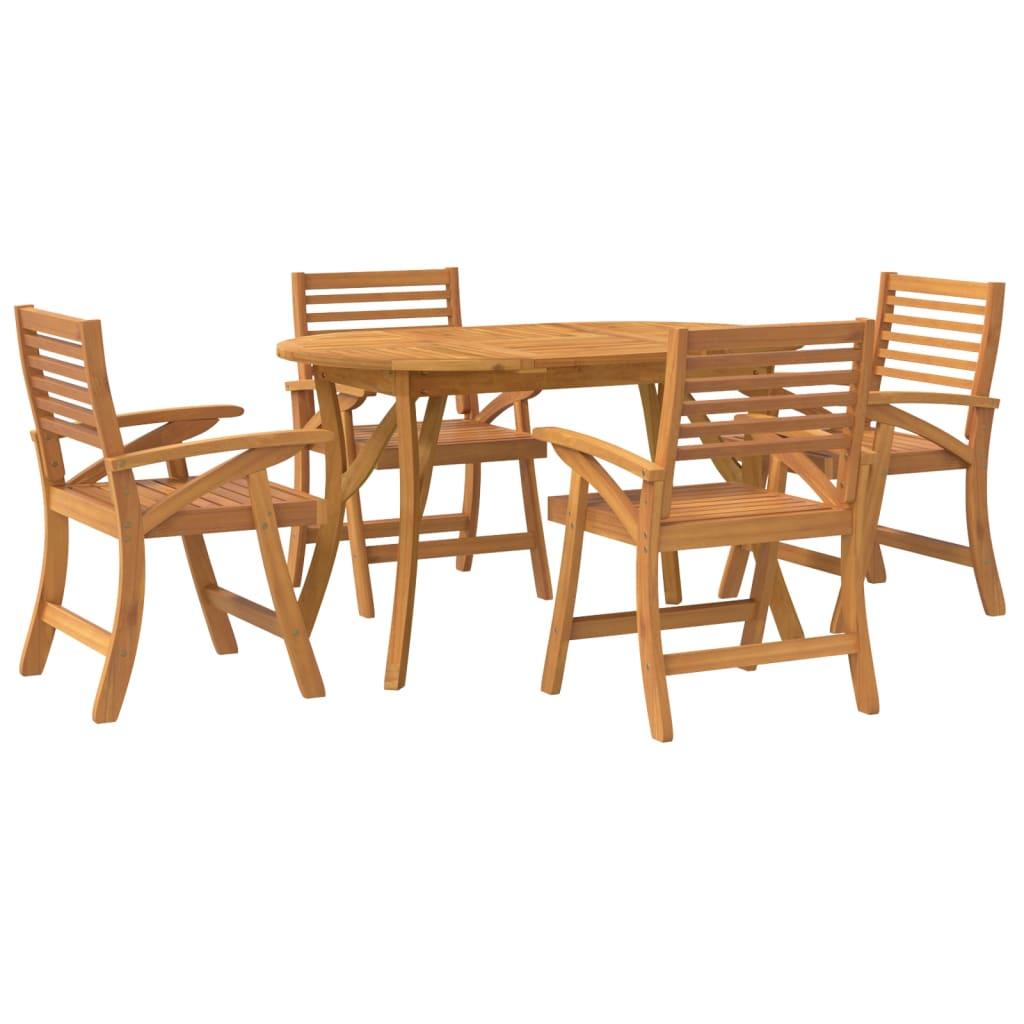 5 Piece Garden Dining Set Solid Wood Acacia