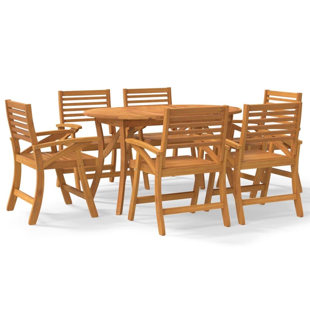 7 Piece Garden Dining Set Solid Wood Acacia