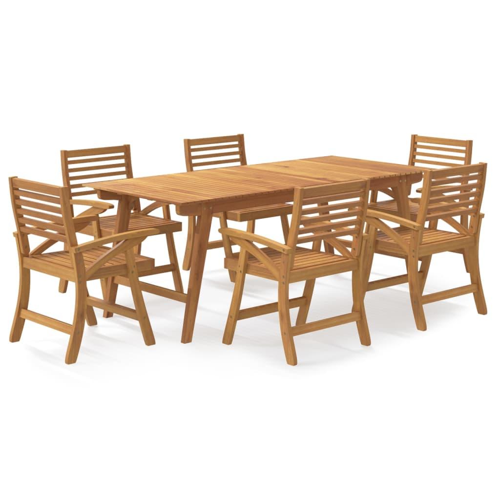 7 Piece Garden Dining Set Solid Wood Acacia