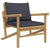 4 Piece Garden Lounge Set with Dark Grey Cushions Bamboo