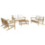 5 Piece Garden Lounge Set with Cream White Cushions Bamboo