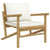 3 Piece Garden Lounge Set with Cream White Cushions Bamboo