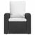 Garden Reclining Chair with Cushions Black Poly Rattan