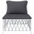 Garden Middle Sofa with Cushions White Woven Fabric