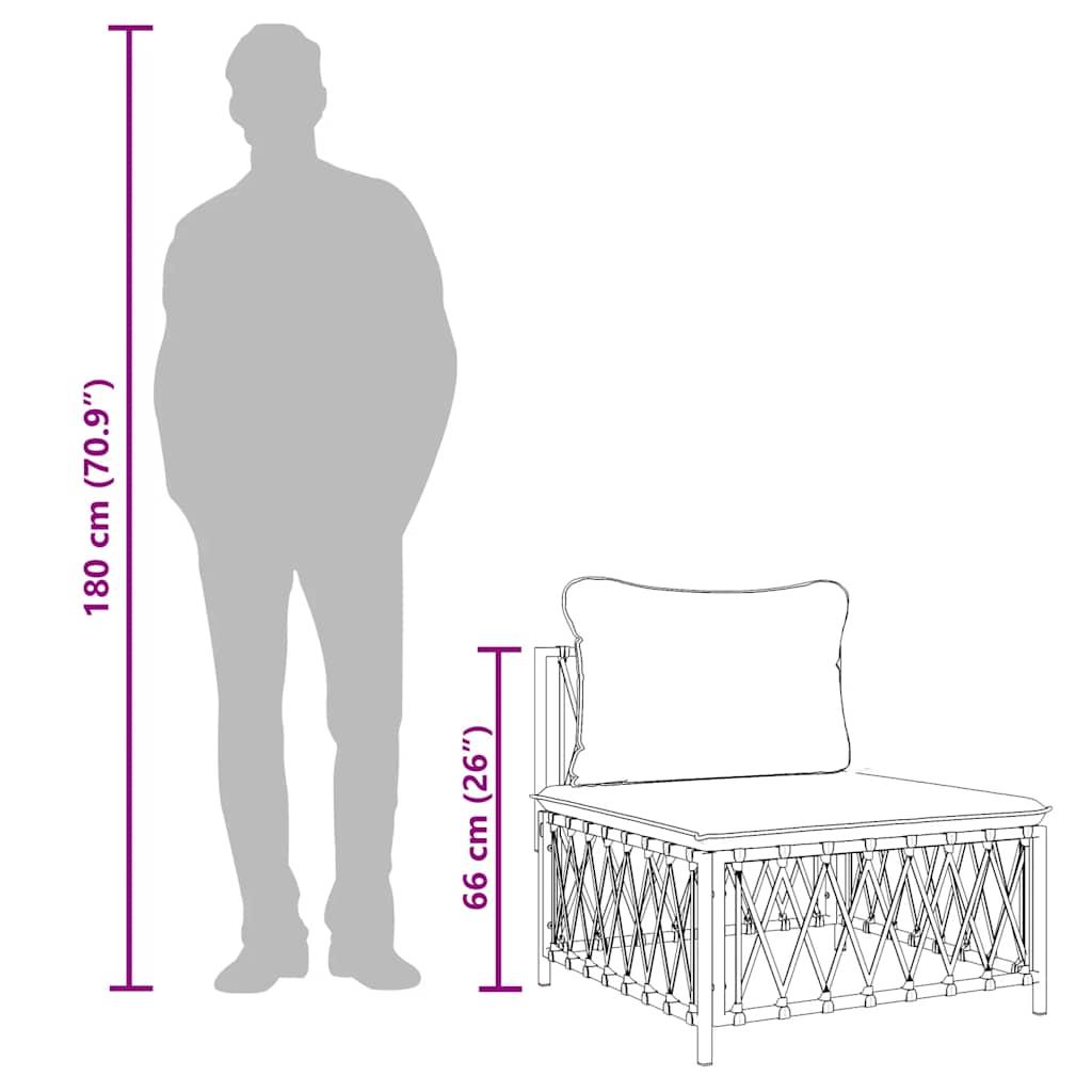 Garden Middle Sofa with Cushions Anthracite Woven Fabric