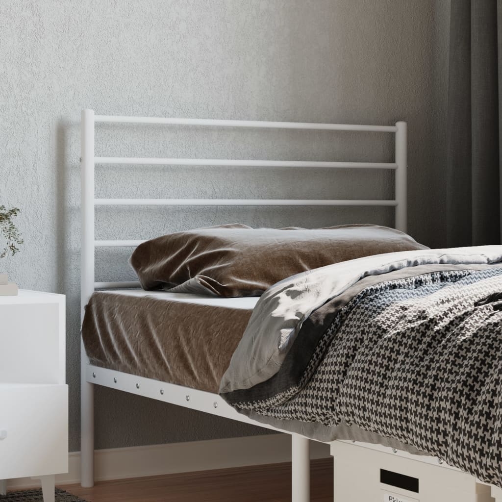 Metal Headboard White 90 cm