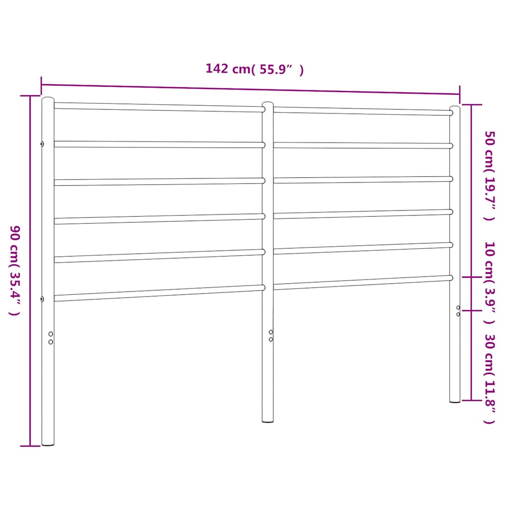 Metal Replace Headboard White 135 cm